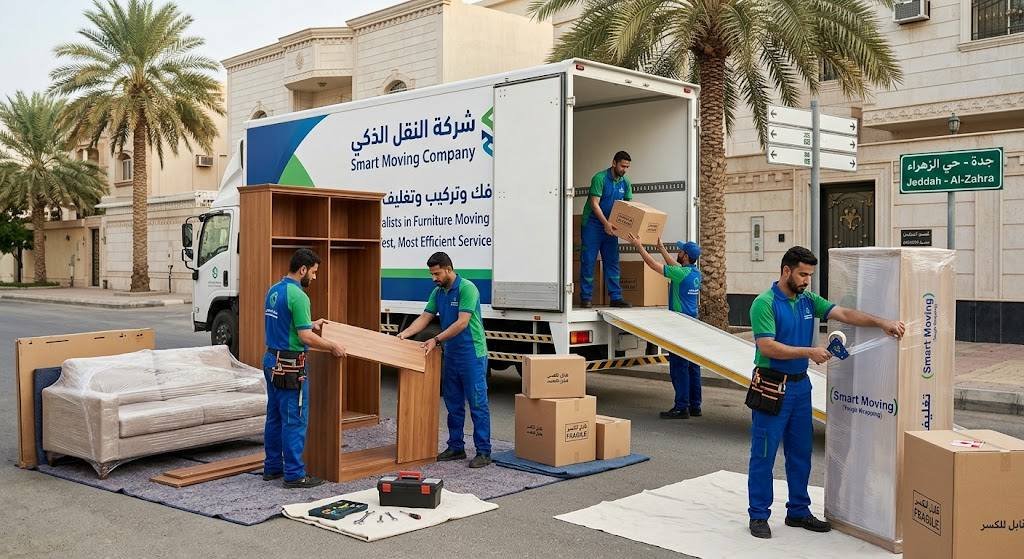 أرخص شركة نقل عفش بجدة - النقل الذكي | خدمات فك وتركيب وتغليف